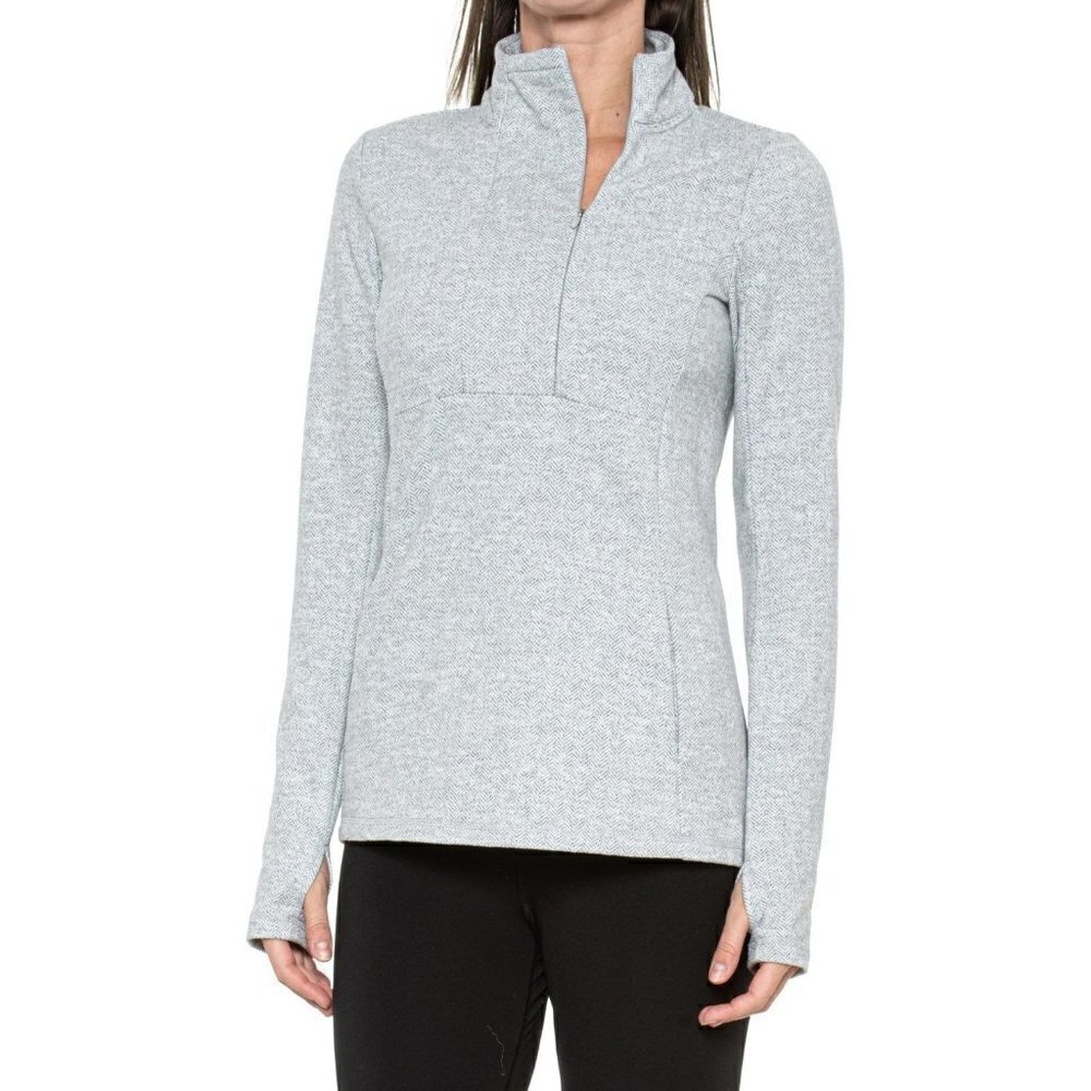 Kyodan Light Gray Zip Neck Long‎ Sleeve Pullover S